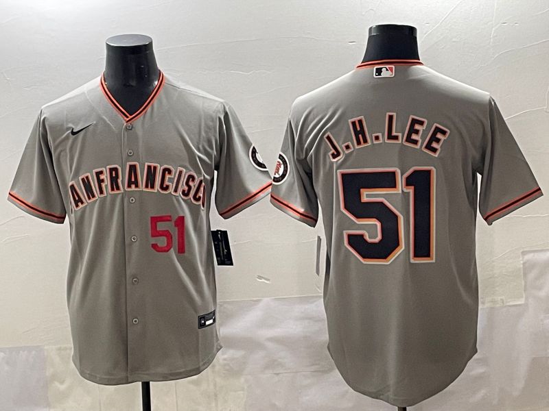 Men 2025 San Francisco Giants 51 J.H.Lee Grey Game Nike MLB Jersey style 17